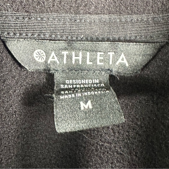 ATHLETA Cozy Sherpa Snap Sweatshirt In Black Size Medium - Picture 4 of 7